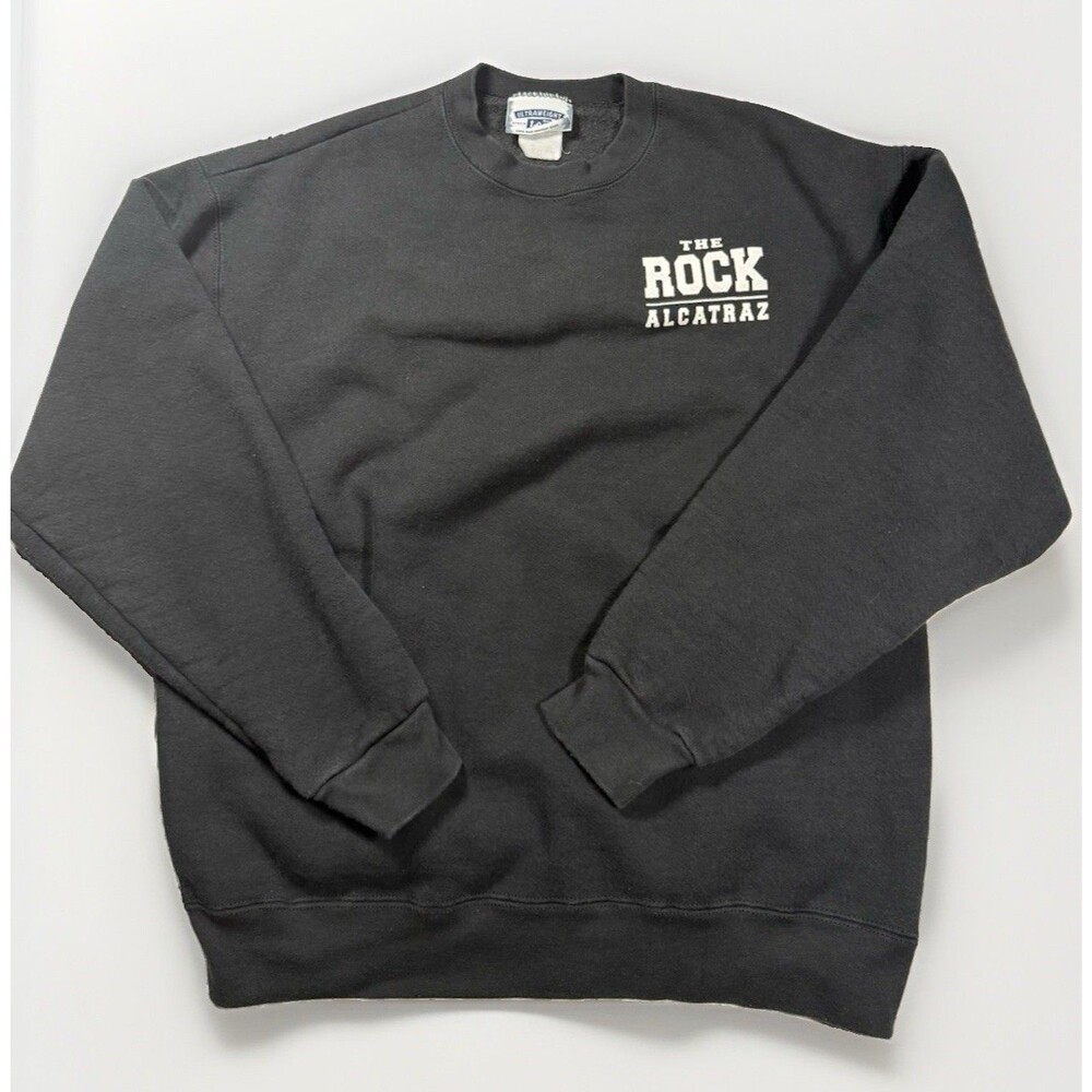 Lee Men's L Black‎ Pullover Crewneck Sweatshirt Alcatraz Graphic Print Logo